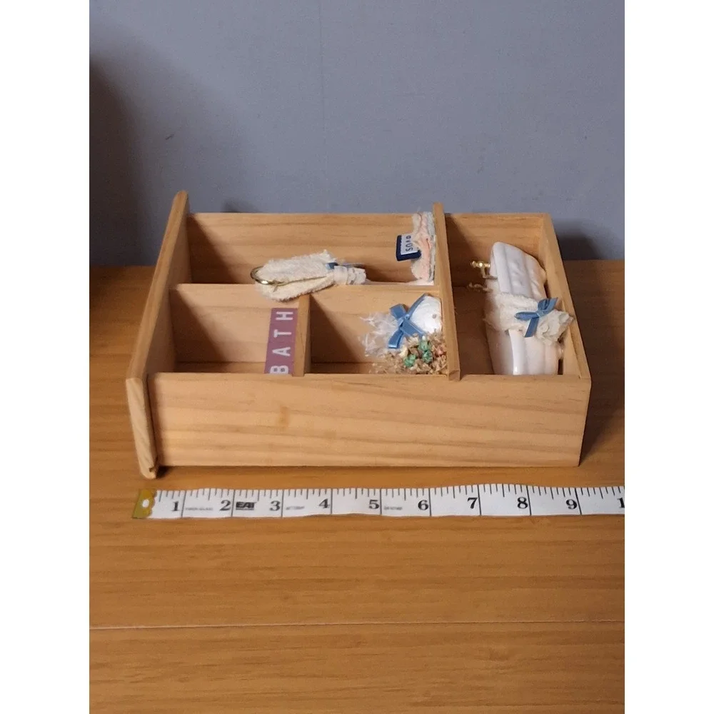 Vintage Decor & More Country Bath Curio Shadow Box Wall Display With Box